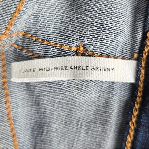 W Rag & Bone Cate Mid Rise Ankle Skinny Dark Blue Jeans Size 27 Selvedge Selvage - Picture 9 of 11